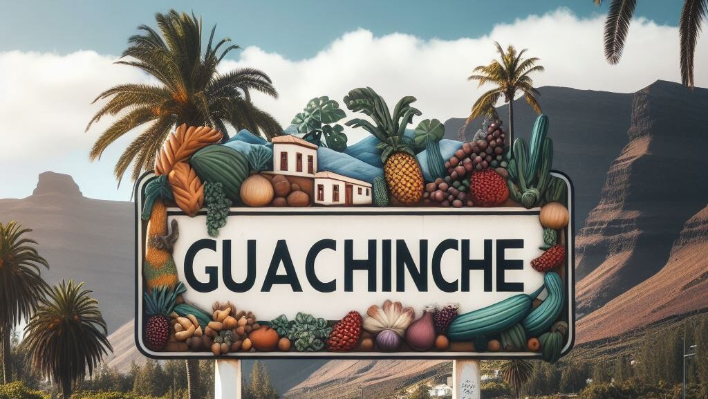 Cartel generado por IA con la palabra "Guachinches"